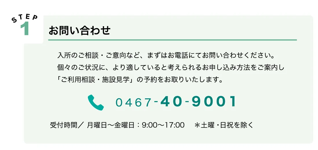 利用の流れ：Step1お問い合わせ