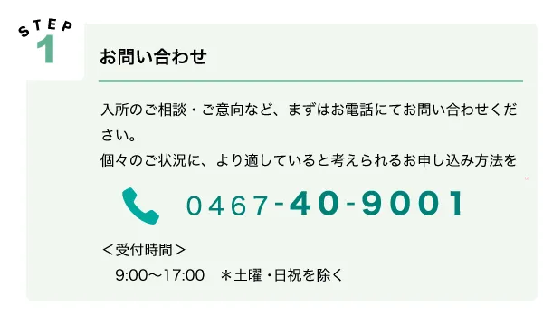 利用の流れ：Step1お問い合わせ